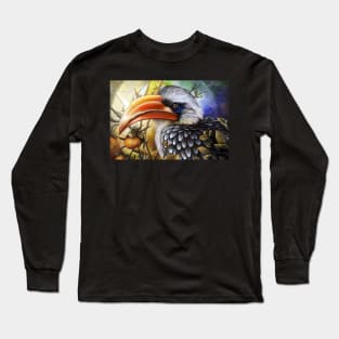 African Yellow Billed Hornbill Bird Long Sleeve T-Shirt